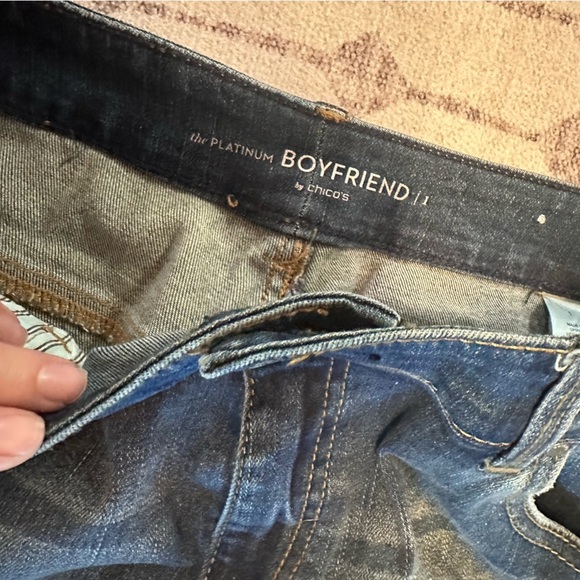 Women’s jeans chicos platinum boyfriend distressed denim pants size 1 - Picture 5 of 7